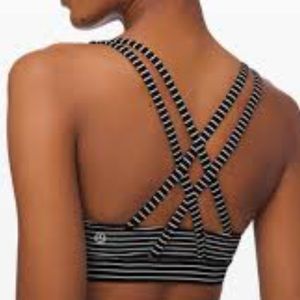 Lululemon Black & White Striped Energy sports bra